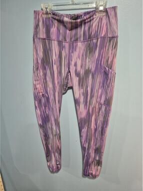 Zella Women's Medium Purple and Pink Patterned Leggings